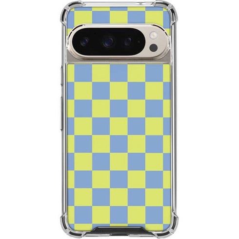 Neon Checkered Pixel 9 Pro XL Clear Case